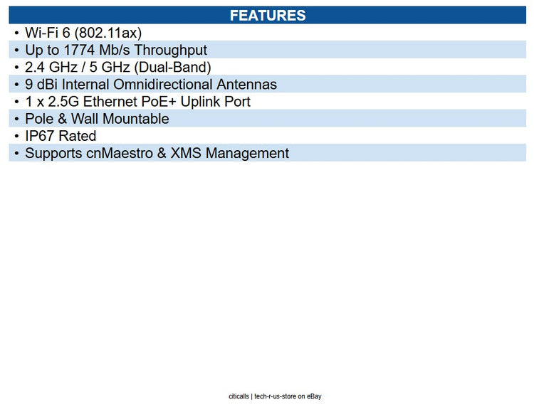 Cambium Networks XV2-2T0XB00-US XV2-2T Wi-Fi 6 Dual-Band Outdoor Access Point