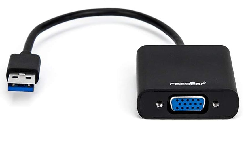 Rocstor Y10A178-B1 USB 3.0 Male to VGA Female 6 Adapter Black Retail