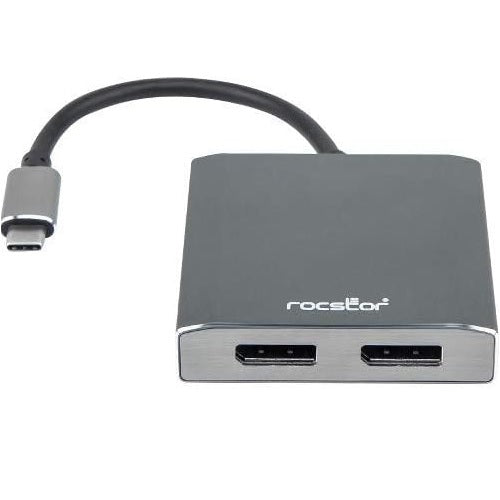 Rocstor Y10A201-A1 Premium USB-C to Dual DisplayPort Multi Monitor Adapter