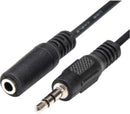 Rocstor Y10A223-B1 Cable 6ft Mini-phone stereo 3.5mm M F Black Retail