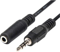 Rocstor Y10A223-B1 Cable 6ft Mini-phone stereo 3.5mm M F Black Retail