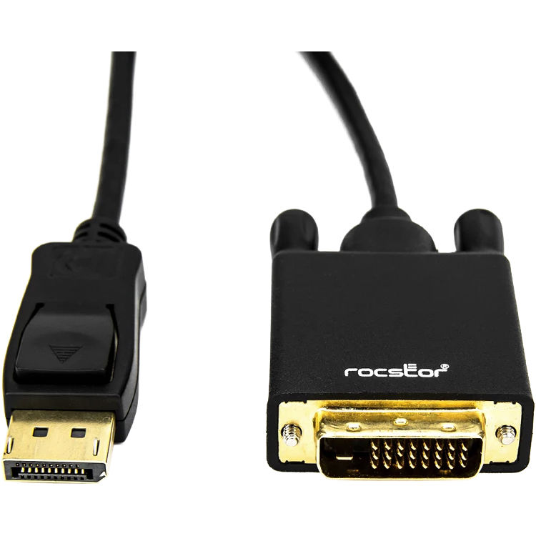 Rocstor Y10C150-B1 6ft DisplayPort to DVI-D (24+1) Video Converter CB M M