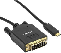 Rocstor Y10C205-B1 USB-C to DVI Cable M M Dual Link 2560x1600 60Hz 6ft