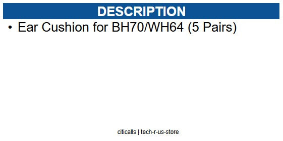 Yealink YEA-3311066 Ear Cushion for BH70/WH64 (5 Pairs)