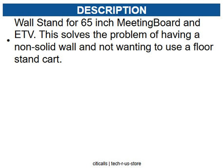 Yealink YEA-MB-WALLSTAND-650W 3311075 Wall Stand for 65in MeetingBoard
