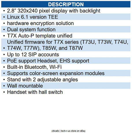 Yealink YEA-SIP-T73W 1301009 Ultra Business Phone