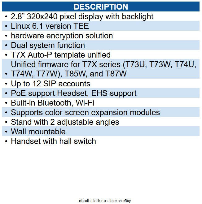 Yealink YEA-SIP-T73W 1301009 Ultra Business Phone