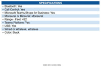 Yealink YEA-WH64-MONO-TEAMS WH64 Mono Teams Wireless Headset
