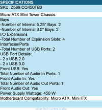 In-Win Z589.CQ450TB3 Mini Tower Micro-ATX IP-S450CQ2-0 H - Computer Case