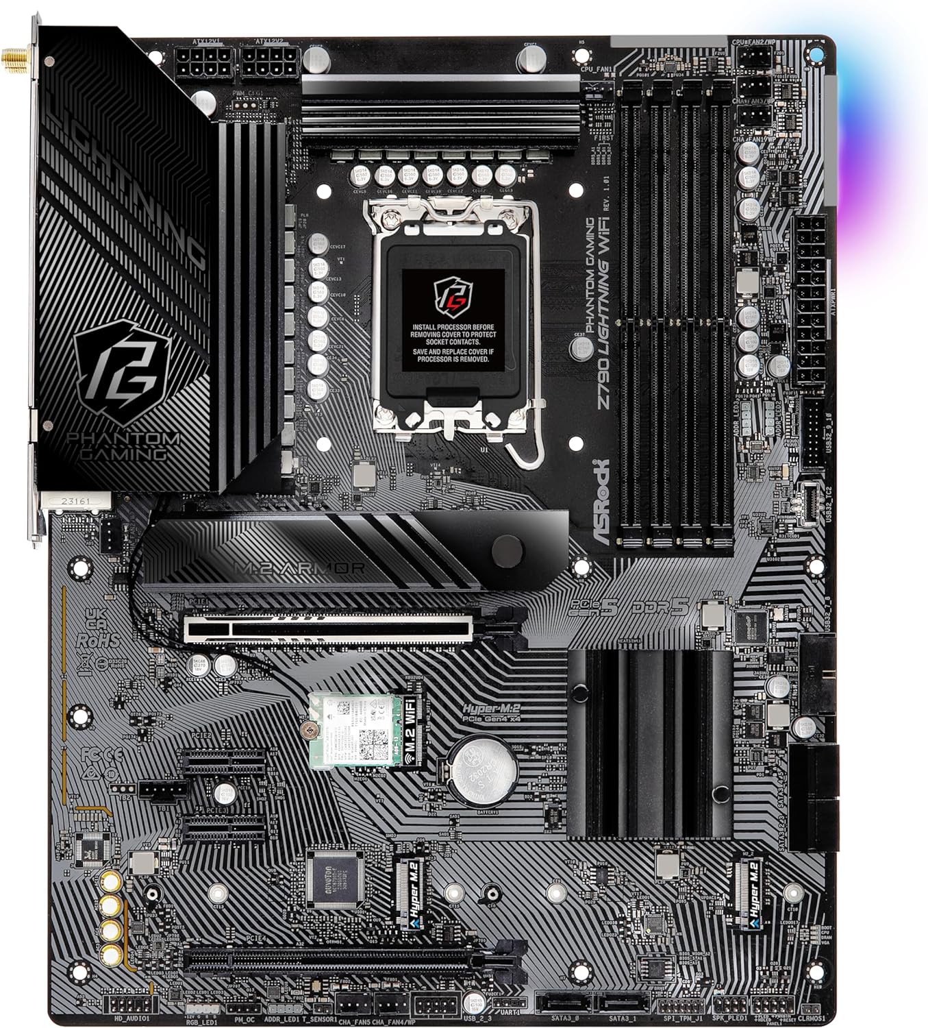 ASRock Z790 Lightning WiFi Motherboard - LGA1700 Socket - DDR5 - 3600 MHz