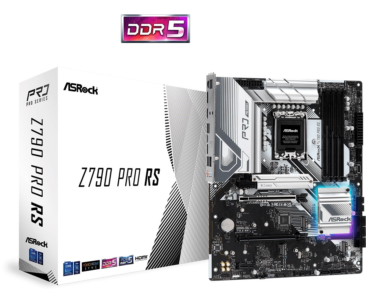 ASRock Z790 Pro RS Motherboard Z790 LGA1700 Max128GB DDR5 ATX Retail