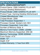MSI Z890GAMINGPWIFI GAMING PLUS WIFI Gaming Desktop Motherboard