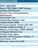 MSI Z890SWIFI PRO Z890-S WIFI ATX MOTHERBOARD -LGA 1851 for Intel Core Ultra CPU
