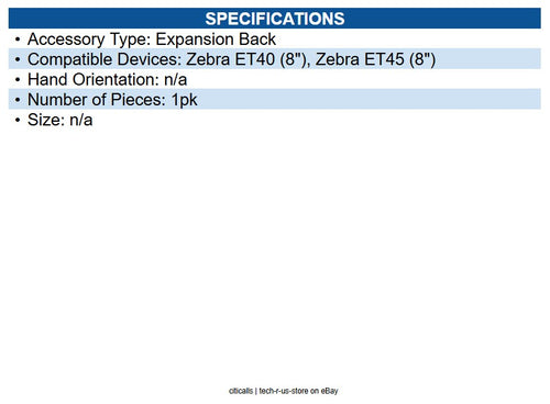 Zebra ZBK-ET4X-8BTRYBK1-01 ET4X 8" Expansion Back for PowerPack External Battery