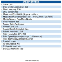 Zebra ZD22042-D11G00EZ ZD220 Desktop Direct Thermal Printer Monochrome - Label