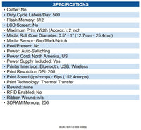 Zebra ZD4A022-T01W01EZ ZD411T Desktop Thermal Transfer Printer Monochrome, Label