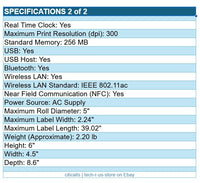 Zebra ZD4A023-D01W01EZ ZD411d Direct Thermal Printer Label Receipt USB WF NFC BT