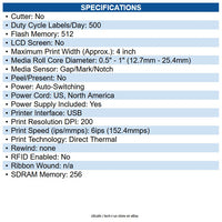 Zebra ZD4A042-D01E00GA ZD421 Desktop Direct Thermal Printer Monochrome Portable