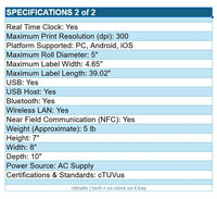 Zebra ZD4A043-C01W01EZ ZD421c Thermal Printer Mono Label Receipt USB BT WiFi NFC