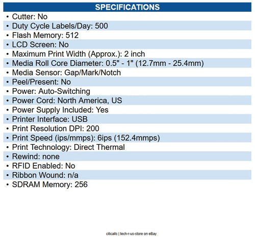 Zebra ZD4AH22-D01M00EZ Direct Thermal Printer ZD411, Healthcare; 203 dpi, USB