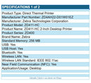 Zebra ZD4AH22-D01W01EZ ZD411-HC Direct Thermal Printer LBL Receipt USB BT WF NFC