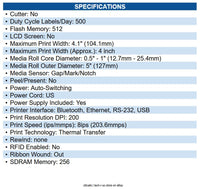 Zebra ZD6A042-301F00EZ ZD621 Desktop Thermal Transfer Printer Monochrome - Label