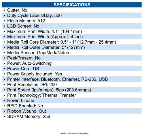 Zebra ZD6A042-301F00EZ ZD621 Desktop Thermal Transfer Printer Monochrome - Label