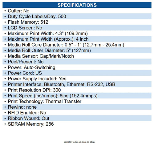 Zebra ZD6A043-301F00EZ ZD621 Desktop Thermal Transfer Printer Monochrome - Label