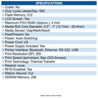 Zebra ZD6A142-301FR1EZ ZD621R Desktop Thermal Transfer Printer Monochrome Label