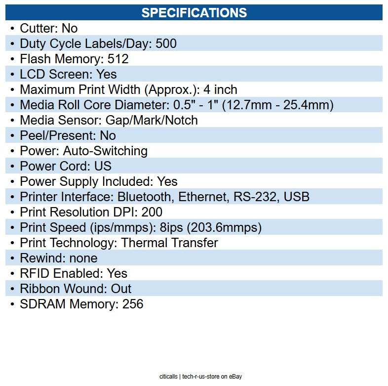 Zebra ZD6A142-301FR1EZ ZD621R Desktop Thermal Transfer Printer Monochrome Label