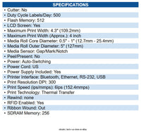 Zebra ZD6A143-301FR1GA ZD621R Thermal Transfer Printer - Color - Label/Receipt