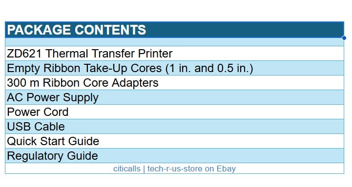 Zebra ZD6A143-301L01EZ ZD621 Thermal Printer Label Receipt USB Serial BT WF NFC