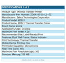 Zebra ZD6A143-301L01EZ ZD621 Thermal Printer Label Receipt USB Serial BT WF NFC