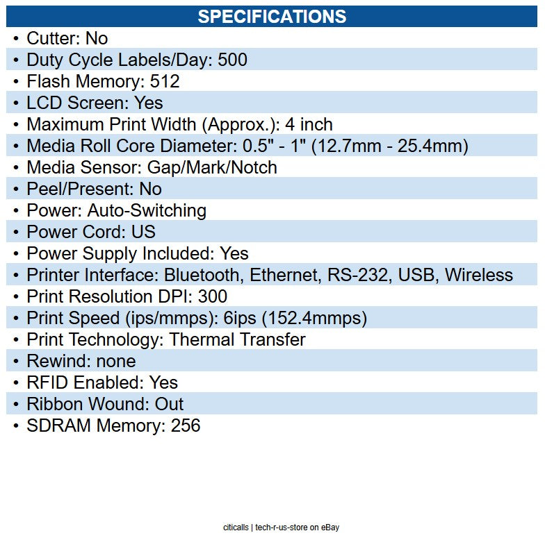 Zebra ZD6A143-301LR1EZ ZD621R Desktop Thermal Transfer Printer Monochrome Label