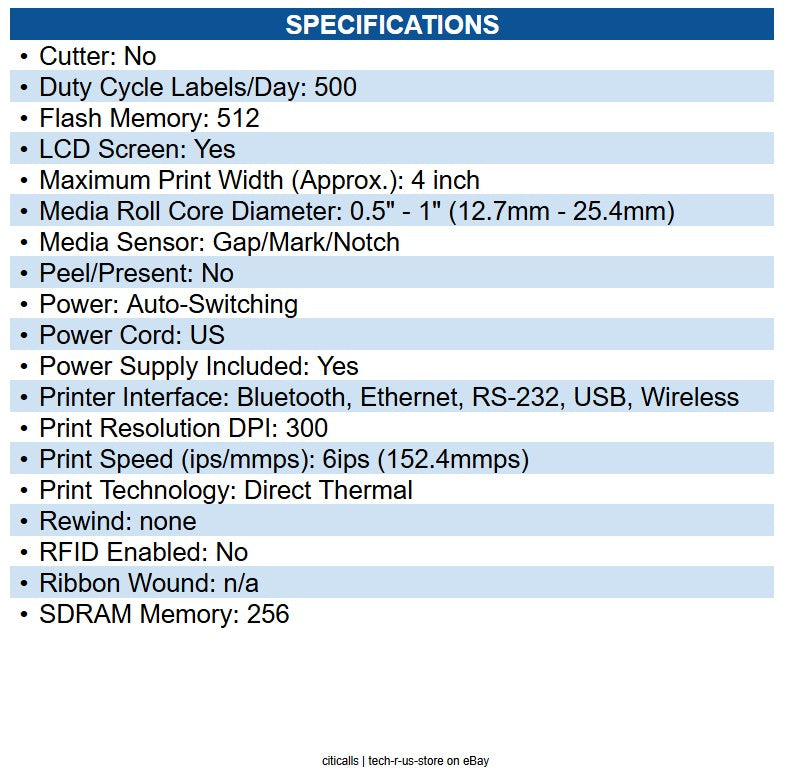 Zebra ZD6A143-D41L01EZ Direct Thermal Printer ZD621, Color Touch LCD; 300 dpi