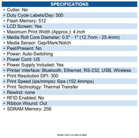 Zebra ZD6AH43-301L01EZ ZD621-HC Desktop Thermal Transfer Printer Monochrome