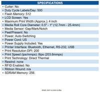 Zebra ZD6AL42-D01F00EZ ZD621-HC Desktop Direct Thermal Printer Monochrome Label