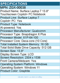 Microsoft ZGX-00038 Surface Laptop 7 13.8" Touchscreen Copilot+ PC Notebook