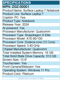 Microsoft ZGZ-00001 Surface Laptop 7 Touchscreen Clamshell Copilot+ PC Notebook