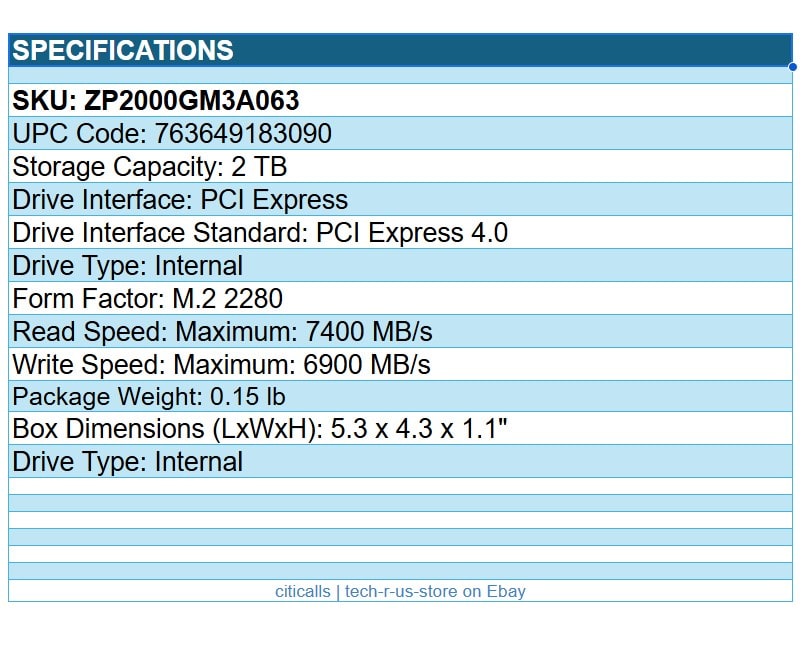 Seagate ZP2000GM3A063 FireCuda 530 2TB SSD M.2 2280 PCIe NVMe 4.0x4 Solid State