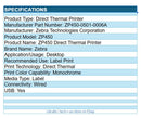 Zebra ZP450-0501-0006A ZP450 Direct Thermal Label Printer Mono USB 4" Width