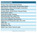 Zebra ZP450-0502-0004A ZP450 Direct Thermal Label Printer USB Serial Parallel