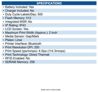 Zebra ZQ61-AUFA004-00 ZQ610 Plus Desktop, Industrial, Mobile Direct Thermal