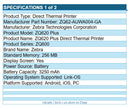 Zebra ZQ62-AUWA004-GA ZQ620 Plus Direct Thermal Mobile Printer WF BT NFC 2.8"