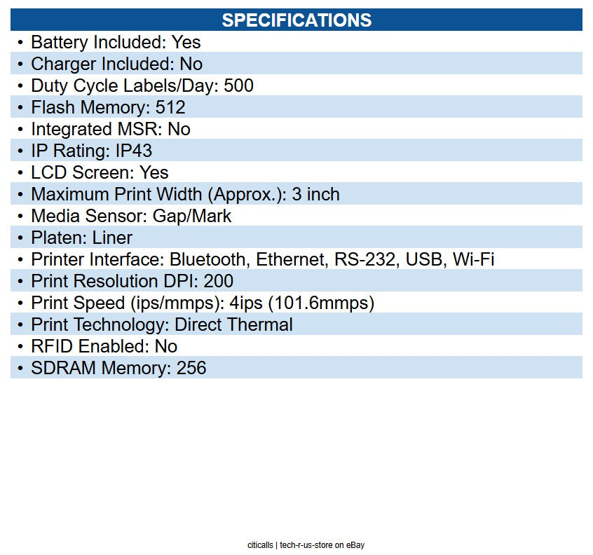 Zebra ZQ62-AUXA0B4-00 DT Printer ZQ620 Plus 3"/72mm; English fonts, Wi-Fi 6 Dual