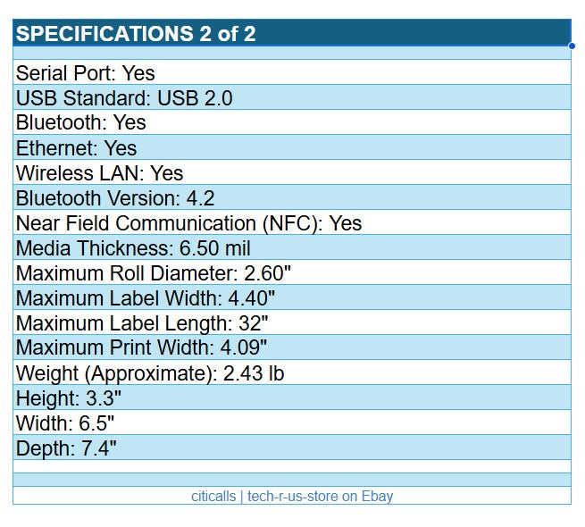 Zebra ZQ63-AUXA004-00 ZQ630 Direct Thermal Mobile Printer WF Dual Radio 4" Width