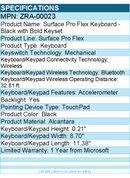 Microsoft ZRA-00023 Surface Pro Flex Keyboard - Black with Bold Keyset