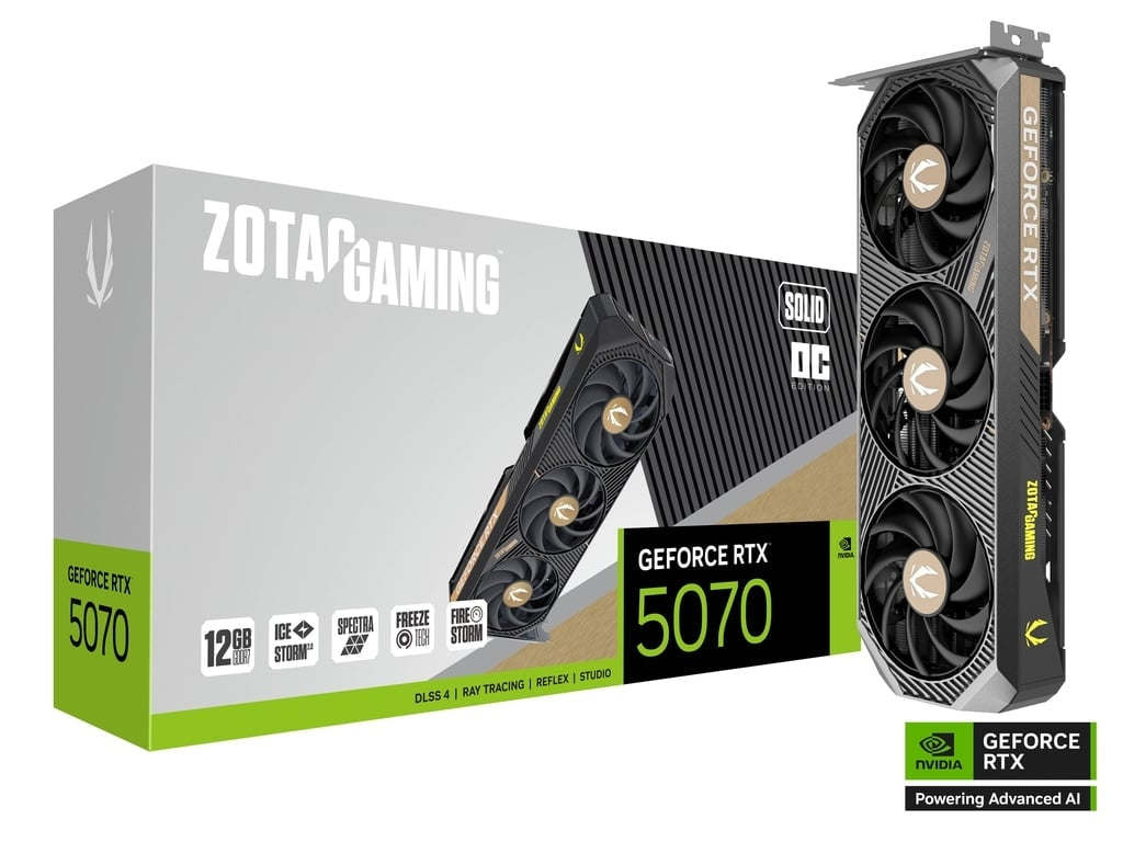 ZOTAC ZT-B50700J-10P GeForce RTX 5070 SOLID OC 12GB GDDR7 192bit Video Card