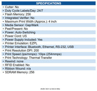 Zebra ZT11142-T01000FZ ZT111 Desktop Thermal Transfer Printer Monochrome - Label