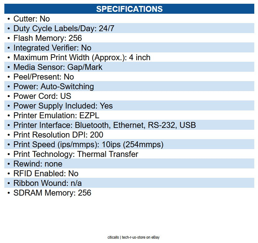 Zebra ZT11142-T01000FZ ZT111 Desktop Thermal Transfer Printer Monochrome - Label
